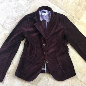 NWOT J.Crew velvet dark purple blazer S